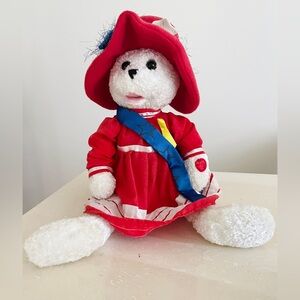 VIDEO! Vtg Chantilly Lane Patriotic Betsy Stuffed Bear Sings God Bless America